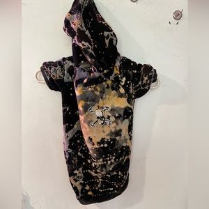 Skull and Crossbones Tie Dye Rhinestone Hoodie